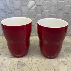 Pair Starbucks red mugs cups